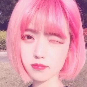 Pink Wig  short Curly  length